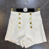 2022 Spring New Arrivals Double Breasted High Waist Slim Temperament Women Fashio Shorts