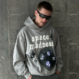 Retro Goth 3D Foaming Pattern Hoodie Men Street Hip Hop Casual Loose Sweatshirts Harajuku Couples Oversized Tops
