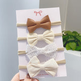 Cotton Linen Leopard Printed Bow Baby Headband For Girls Newborn Headbands Lace Hair Bands Turban Kids Hair