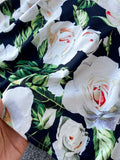 Low Collar Flower Printed Mermaid Party Dress Women Elegant Square Collar High Waist Bodycon Vestidos Female Spring