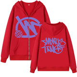 Zipper Hoodie Minus Two Pattern Printing Solid Color Oversized Clothing 2023 New Punk Harajuku Leisure Best Selling
