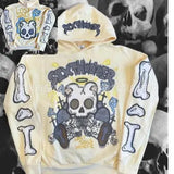 Pattern Retro Street Hoodie Y2K Goth Punk Harajuku Zipper