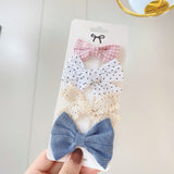 New Printed Bowknot Hair Clips For Cute Girls Lace Handmade Hairpins Boutique Barrettes Headwear Kids Hair