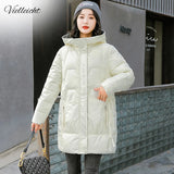 New Winter Thicken Women's Puffer Coat Glossy Warm Hooded Long Cotton Padded Jacket Ladies Winter Down Cotton