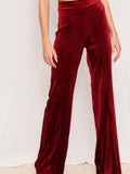 Yoga Fashion Casual Solid Color High Waist Elastic Pants Velvet Wide Leg Pants Women's Trousers Velvet Sweatpants
