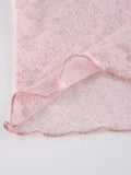 Lace Trim Crop Top-Outfit