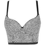 Handmade Sequin halter bustier corset crop top women summer indie tank party y2k top clubwear Cropped tube womens tops