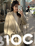 Color Double-sided Woolen Coat For Women's Mid Length 2023 Korean Autumn/Winter New High-end Woolen