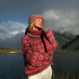Red Small Round Collar Sweater Women Loose Retro Knitted Shirt Autumn And Winter Hooded