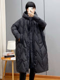 Winter Women 90% White Duck Down Long Jacket Hooded Casual Loose Warm Outwear Female Thick OverSize Puffer