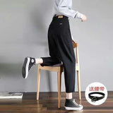 Zingj Jeans Female Autumn 2024 New Korean Version Loose High Waist Show Thin Straight Tube Harun Radish Dad Pants-Outfit