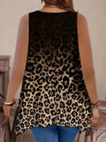 Large-Size Lady Leopard Color Printing Irregular Pendulum Leisure Long Vest