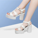 T-T-Slace Sandals Waterproof Table Thick Soles 41-43 Yards Cheongsam Runway Shoes Large-Size Coarse Heel Waterproof Table Women's