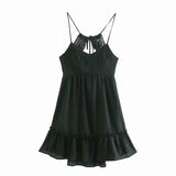 Queens Women Solid Strapless Beach Bohemian Sundress Button Cotton Mini Dress