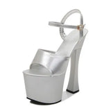 Summer Walking Show Artifact Model High-heeled Shoes Sandals Pole Dancing 17CM Sexy Black Platform Hate Sky High-heeled