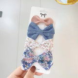 New Printed Bowknot Hair Clips For Cute Girls Lace Handmade Hairpins Boutique Barrettes Headwear Kids Hair