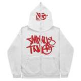 Zipper Hoodies Minus Two Pattern Printing Solid Color Oversized Clothing 2023 New Punk Harajuku Leisure Best Selling