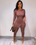 Tracksuit For Women Faith Letter Ribbed Knit Two Piece Set Casual 2 Pcs Outfits Long Sleeve Tshirts Pants Suit Matching
