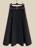 Winter Luxury Two Piece Set For Women Outfit Korean Bow Bandage Knitted Pullover Sweaters+high Waist Woolen Skirts Set