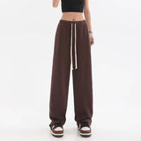 Striped Joggers Sweatpants Bf Hip Hop Women High Waist Wide Leg Sports Pants Streetwear Drawstring Baggy Straight