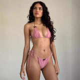 Zingj New Summer Sexy Bikini Swimsuit Bow Tie Tie Biniki Swimsuit