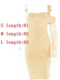 Double Layer Mesh Bodycon Dress Women's Summer One Shoulder Zipper Mini Dresses Women Sexy Night Club Party