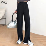 Pants Women Casual Summer Cozy Femme Leisure Breathable Empire Fashion Students Bottoms Simple Korean Vintage High