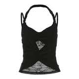Summer New Women's Solid Color Sexy Hanging Neck Lace Umbilly