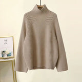 Two Piece Sets Women Winter Korean Casual Turtleneck Knitted Sweater And Wide Leg Knitting Pants Suits Women Homewear