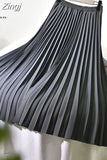 Women Elegant Long Pleated Skirts Spring Autumn Classic High Waist Solid Vintage Saias Midi