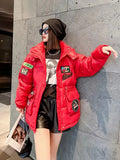winter new label hooded cotton coat Korean version loose waist all-match bread coat cotton jacket
