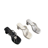 Women 2025 Summer New Square Head Thick Heel Jacket Sandals With Fashion With High