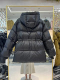 Women's New White Duck Down Coats Female Long Sleeve Solid Hooded Outwear Ladies Thick Warm Slim Jackets