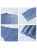 VEN Fashion Women's Thin Sweater Gradient Mohair Loose Slightly Transparent Pullover Office Lady Woman Spring