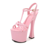 Summer Walking Show Artifact Model High-heeled Shoes Sandals Pole Dancing 17CM Sexy Black Platform Hate Sky High-heeled