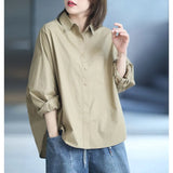 Harajuku Blouses Women Oversized Korean Fashion Long Sleeve Casual Cardigan Female Basic Green Top Asymmetrical