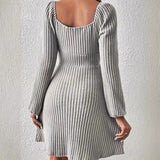 Women's Autumn New Cross-Temper Elegant Long-Sleeved Long Dress