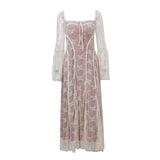 Zingj Gentle Wind Autumn And Winter Burst Of Lace Elegant Show Thin Temperament Fashion Square Collar Pure Desire Fish Tail Dress