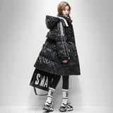 Long Snow Overcoat Oversize 90% White Duck down Coat Women Winter Thick Glossy down Jacket Female Parkas Warm