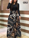Winter 5XL Floral Print Patchwork Casual Fashion Maxi Dress Lady Long Sleeve Elegant All-match Robe Vestido Women