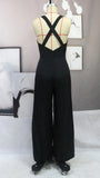 Jumpsuits Rompers 2023 Women Holiday Casual Overalls Ladies Solid Color Bodysuit Wide Leg Loose Long Pants