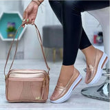 fashion round toe low top wedge platform sneakers comfort Non slip women loafers plus size 43 flat casual shoes of