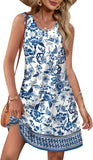 Summer Beach Loose V-Neck Sleeveless Pocket Dress
