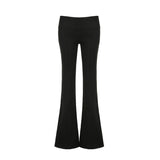 Base Solid Color High-Rise Micro-Speakers Roll Waist Wide Waist Thin Leisure Sweating