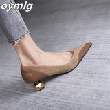 shoes women's retro 2022 new fashion pointed toe suede shallow mouth one pedal commuter high heels professional