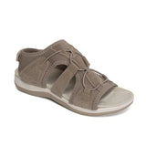 New Roman Slope Heel Sandals Round Head Magic Stick Retro Fashion Large-Size Beach Solid Sandals