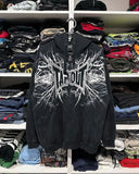 Skeleton Zipper Hoodie 90S Vintage Pattern Print Zipper Top Tap