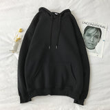 Hoodie Solid Loose Fleece Casual Long Sleeve Top Streetwear hip hop Pullover Sweatshirt Korean Fashion Couple