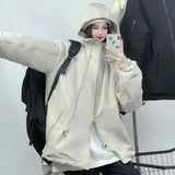 2023 Autumn Winter Hooded Casual Jackets For Women Outdoor Black Windbreak Bomber Women's Jacket