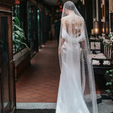 2M Length Pearls Wedding Veil Tulle 1T White Bridal Veil Elegant Bride Veil Ivory Bridal Party Veils With